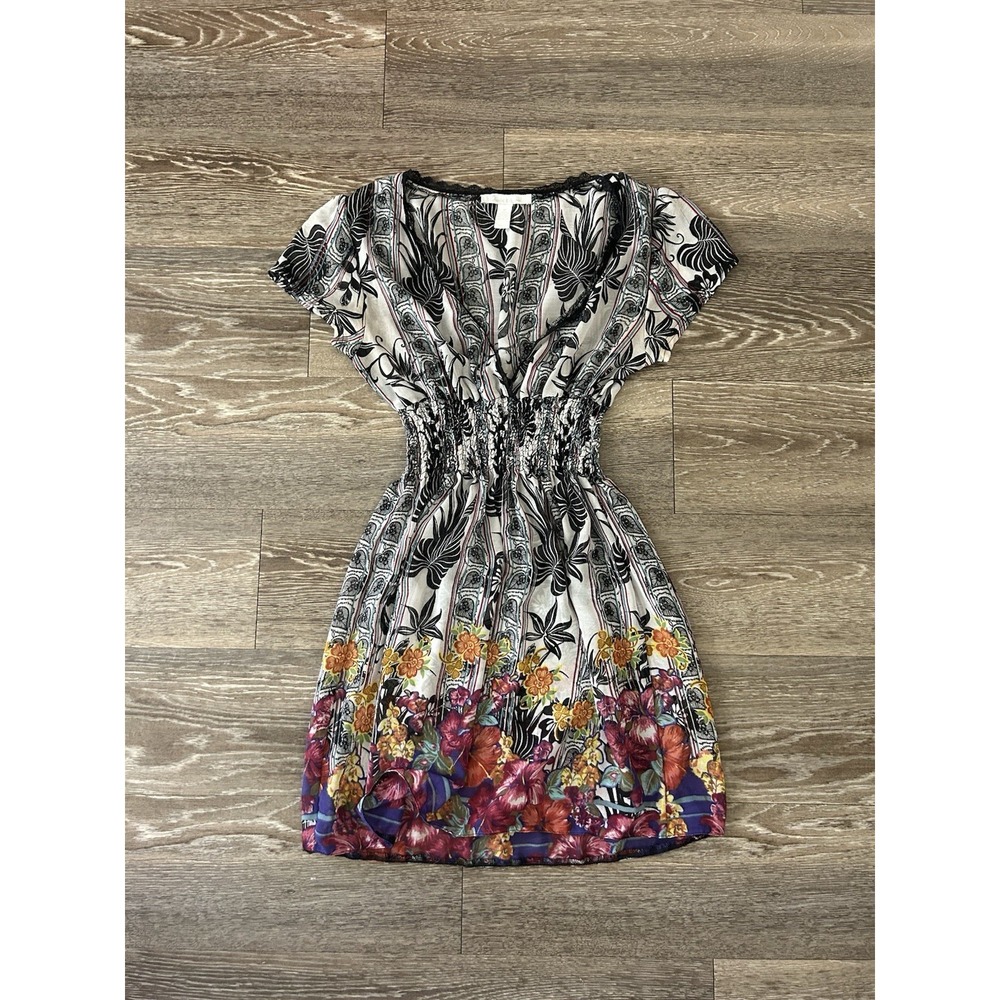 2000s Charlotte Russe Sheer Lace Floral Babydoll Top Y2K Boho Indie Sleaze Fairy